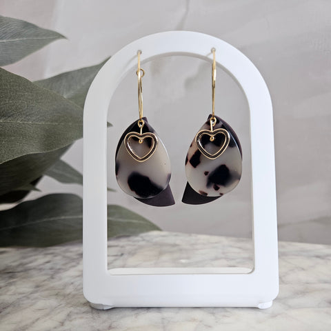 Convertible Merlot & Tortoise Heart Hoops