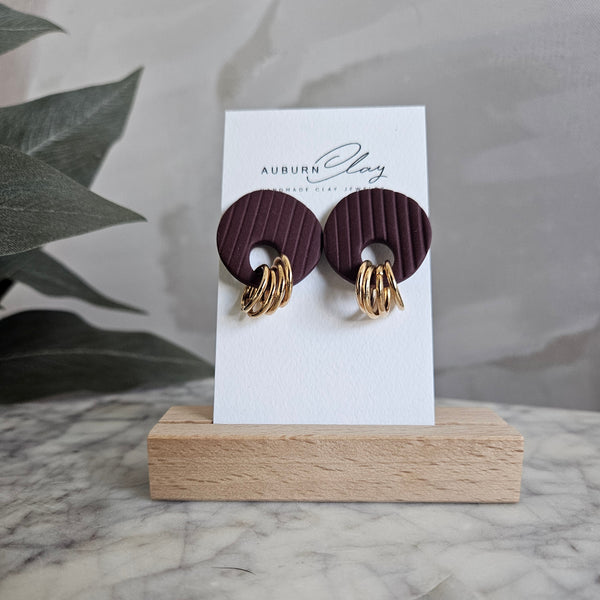 Merlot Chunky Ribbed Studs