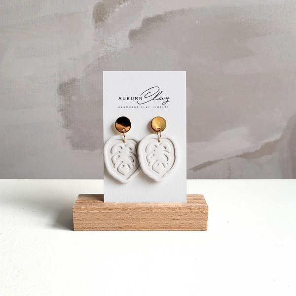 Stamped Monstera Dangles