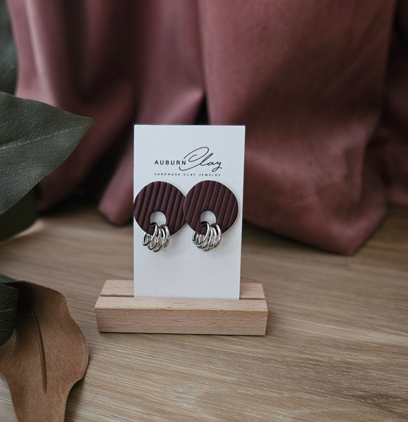 Merlot Chunky Ribbed Studs