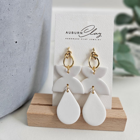 Knotted loop dangle earrings